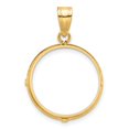 thumbnail image 3 of 14k Yellow Gold Plain Edge Prong Setting Coin Bezel Pendant Mounting - Fits 19.5mm, 3 of 4