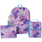 Club Libby Lu Galaxy Girls Backpack with Lunch Box and Water Bottle 6 Piece Set 16 inch Light Pink