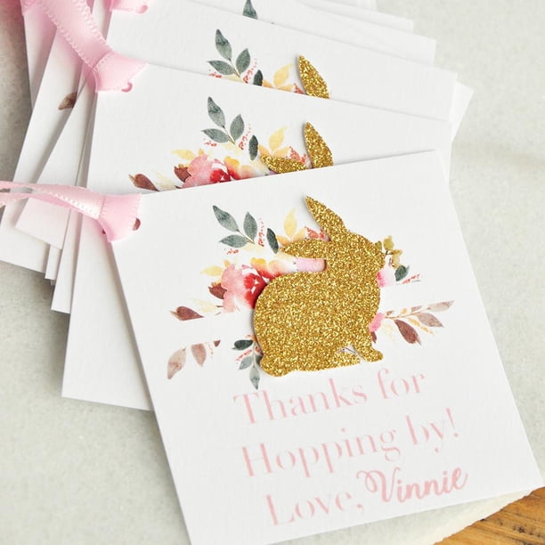 Bunny Thank You Tags For Party Favors Thanks For Hopping By Tag 