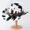 thumbnail image 4 of Byfri Unisex Wide Brim Western Cowboy Hat Adjustable Strap Outdoor Sun Hat 56-58cm, 4 of 7