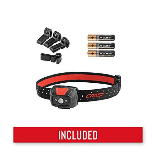 Coast FL19 330 lm Black/Red LED Head Lamp AAA Battery