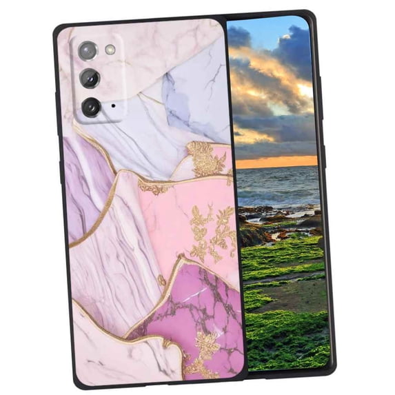 Compatible with Samsung Galaxy Note 20 5G Phone Case, Marble-Pink-Purple-Blue-Blush1 Case Men Women, Flexible Silicone Shockproof Case for Samsung Galaxy Note 20 5G