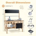 thumbnail image 3 of Costway Outdoor Mud Kitchen for Kids, Wooden Play Pretend Kitchen with Cooking Accessories Natural, 3 of 11