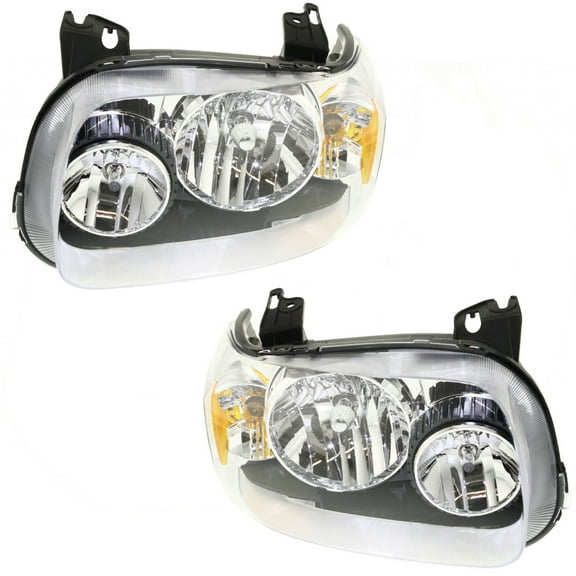 For Ford Escape 2005 2006 2007 Headlight Driver & Passenger Side | Pair | Clear Lens | Black Housing | Replacement For FO2518102, FO2519102 | 7L8Z13008D, 6L8Z13008AA, 7L8Z13008A, 6L8Z13008AB