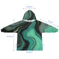 thumbnail image 7 of Green Gray Yellow Marble Pattern Blanket Hoodies for Kids 6-13YR Oversize Wearable Blanket Hoodies for Boys Girls Teens, 7 of 7