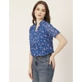 thumbnail image 3 of Moomaya Womens Printed Short Sleeves Shirt Top, V-Neck Casual Summer Top, 3 of 8