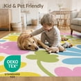 thumbnail image 4 of ODIKA 4'x6' Pastel Floral Palette Blossom Washable Area Rug Elegant Springtime Motif with Vibrant Petal Design Non-Slip, Chair-Friendly, Flatwoven for Home Office, Under Desk, 4 of 7
