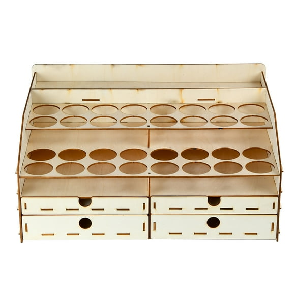 fashionhome Model Paints Organizer Convenient Wood Craft Tabletop Exquisite Holder Accessories Container Holding Containers with Drawer for Home Use