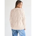 thumbnail image 3 of Women's Oversized Chunky Knit Crew Neck Sweater, 3 of 7