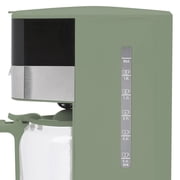 Haden Programmable Drip Coffee Maker, 12 Cup Cafe Machine, Green/Chrome