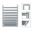 thumbnail image 4 of 8 Tiers Shoe Racks for Closet, Heavy Duty Shoe Organizer with Metal Tubes, Non-woven Fabric Shoe Storage, Rustproof Shoe Stand for Closet Dormitory Garage Foyer, 39" x 11" x 56", Gray, Q4259, 4 of 4
