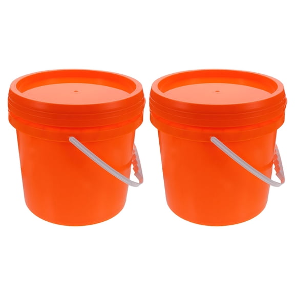 LOLIPPYY Durable Orange Plastic Paint Bucket for Storage Use with Handle Perfect for Mixing and Storing 1 Gallon