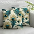 thumbnail image 3 of GOSMITH  Supersoft Throw Pillow Covers Cases for Couch Bed Sofa Decor Peacock Feathers Grey, 3 of 5