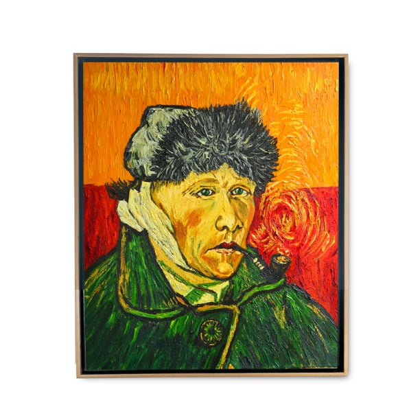 Cuadro Autorretrato con Oreja Cortada y Pipa de Vicent Van Gogh Maxigráfica Shop Cuadro Retrato Abstracto