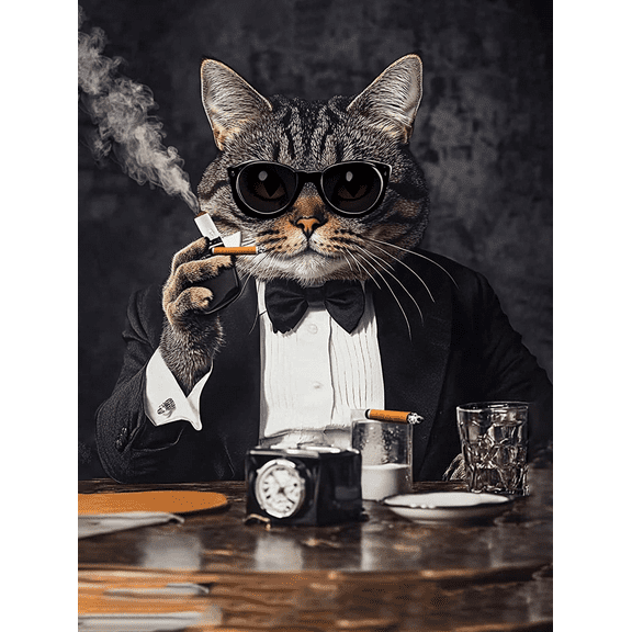 Cool Cat in Sunglasses Canvas Print/Wall Art, Suitable for Living Room, Bedroom, Office, Study, Bar Decoration