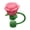 Hot Pink, variant on Hot Pink Decorative Straw Cap With Flower Design 10Mm For Hygiene And Aesthetics