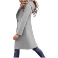 thumbnail image 2 of jtjvou Womens Peacoat Notched Lapel Collar Single-Breasted Trench Coats Loose Casual Long Jacket 2025 Fall Winter Outerwear White M, 2 of 7