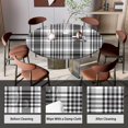 thumbnail image 4 of Black and White Plaid Round Fitted Tablecloth with Elastic Edge, Geometric Gingham Waterproof Table Cover, Indoor Outdoor Table Cloth for Kitchen Dinner, Outdoor, Picnic, 36"-44", 4 of 6