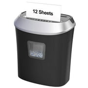 Dodocool 12-Sheet Paper Shredder, Crosscut Paper/CD/Credit Card Shredders with Pullout Basket for Home Office Use, Black