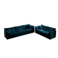 thumbnail image 4 of 2+3 Seater Chenille Sofa Set | Deep Seat Modern Couch for Living Room | Premium Blue Chenille Fabric | Sturdy Wood Frame | Superior Comfort &amp; Flexible Configuration, 4 of 9