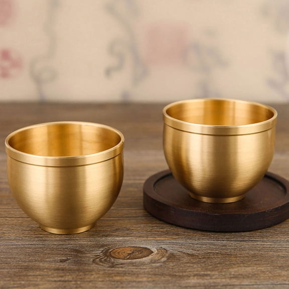 ibasenice 2Pcs Antique Brass Tea Cup Unique Shape Decorative Metal Teacup for Home