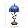 thumbnail image 7 of Blue Stained Glass Table Lamp  Baroque Style Included LED Bulb for Living Room Bedroom Bedside 10"W*10"D*20"H, 7 of 7
