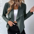 thumbnail image 6 of Women Large Lapel Jackets Faux Suede Long Sleeve Waterfall Collar Open Front Solid Pockets 2024 Trendy Cropped Coat, 6 of 6