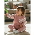 thumbnail image 6 of BemeyourBBs Toddler Baby Boy Girl Spring Fall Winter Outfits Waffle Knit Checkerboard Patchwork Long Sleeve Crewneck Pullover Swetshirt Top Jogger Pants Set 2pcs Sweatsuit Clothes, 6 of 9