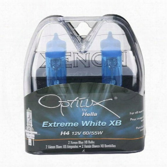 Hella Optilux Gen2 Blue Top H4 9003 Extreme White XB Light Bulbs 60/55W