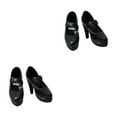 thumbnail image 4 of Dalazy Chaussures de Poupée Talons Hauts Élégants Accessoires pour Poupée 1/6 Fille Noir 2Set, 4 of 6
