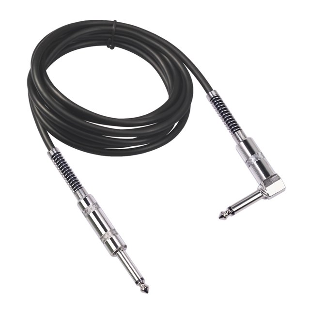 Opolski Audio Cable Professional 6.35mm Plug Straight to Right Angle Instrument Cord for Electric Guitar