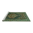 thumbnail image 2 of Ahgly Company Machine Washable Indoor Round Persian Turquoise Blue Traditional Area Rugs, 3' Round, 2 of 4