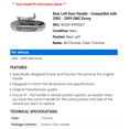 thumbnail image 2 of Rear Left Door Handle - Compatible with 2002 - 2009 GMC Envoy 2003 2004 2005 2006 2007 2008, 2 of 2