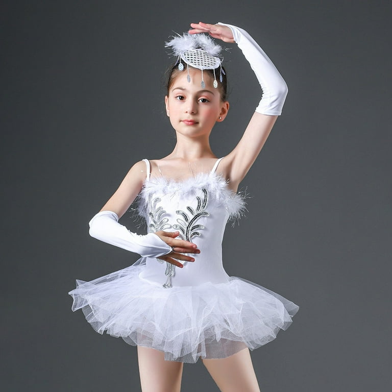 Sparkly Sequin Ballet Tutu Dress For Girls | Glitter Leotard With Puffy Skirt For Dance Performances
