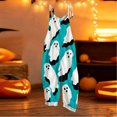 thumbnail image 4 of XINPING Halloween Overalls for Women, Sleeveless Spaghetti Strap Jumpsuit with Pockets, Ghost Pumpkin Print Wide Leg Baggy Romper, Adjustable Straps Fall Holiday Party Outfit 2026, 4 of 7