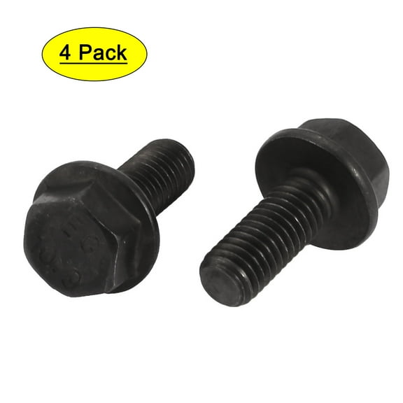 Unique Bargains 4pcs M8x20mm Fully Thread Carbon Steel Hex Non-Serrated Flange Bolts Screws