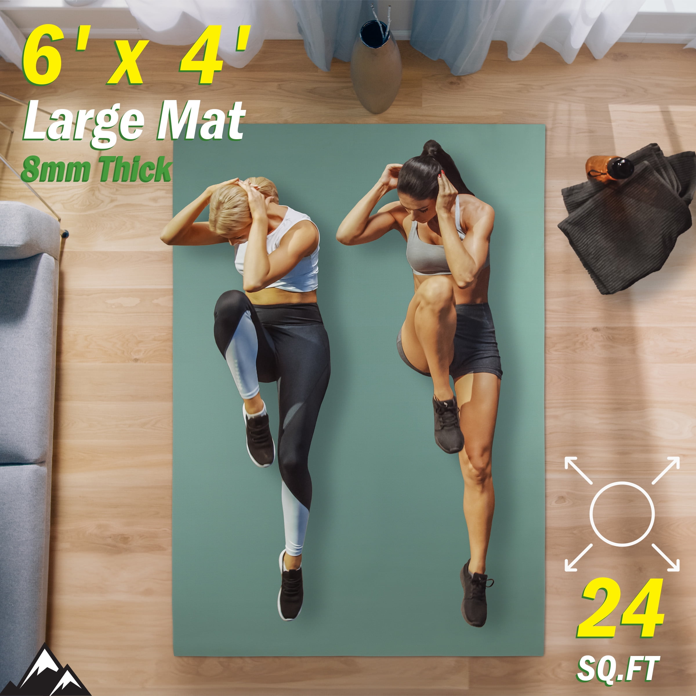 6 x 4 Large Yoga Mat - Mint