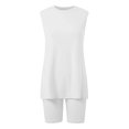 thumbnail image 4 of BOOMNY Womens 2 Peice Workout Shorts Sets Solid Sleeveless Tops Gym Yoga Shorts Outfits for Women Summer Athletic Matching Sets, 4 of 7