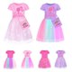 thumbnail image 1 of Barbie-vestido rosa para niña, conjunto de falda y bolso cruzado de encaje arcoíris con estrellas y arcoíris, 1 of 3