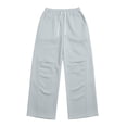 thumbnail image 4 of SAWOBUUN Men's Solid Sweatpants Wide Leg Elastic Waist Drawstring Casual Relaxed Fit Loose Pants, 4 of 6