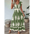 thumbnail image 5 of Summer Dresses for Women 2025 Casual Ruffle Sleeves Dress Sundresses Boho Beach Dresses Light Green L, 5 of 6