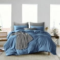 thumbnail image 1 of Dee's Collection Oversized King Size 3 Psc Microfiber Duvet Cover Solid -Mediterranean Blue, 1 of 6