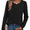 C-Black, variant on SOMER Long Sleeve Shirts for Women Casual Trendy Tops Fall Crewneck Ribbed Basic Dressy Slim Fit business Tees Shirts 2025 Black