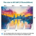 thumbnail image 3 of Peel and Stick Wallpaper Canvas Sunrise Sunset Boats Sea Reflection Skyline Water Impressionism Modern Art Wall Mural Decor Self Adhesive and Removable 69in x 98in, 3 of 6