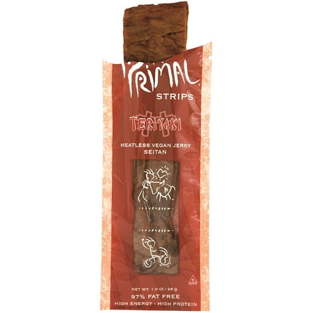 - (7 Pack) Primal Vegan Strips, Teriyaki, 1oz 24ct