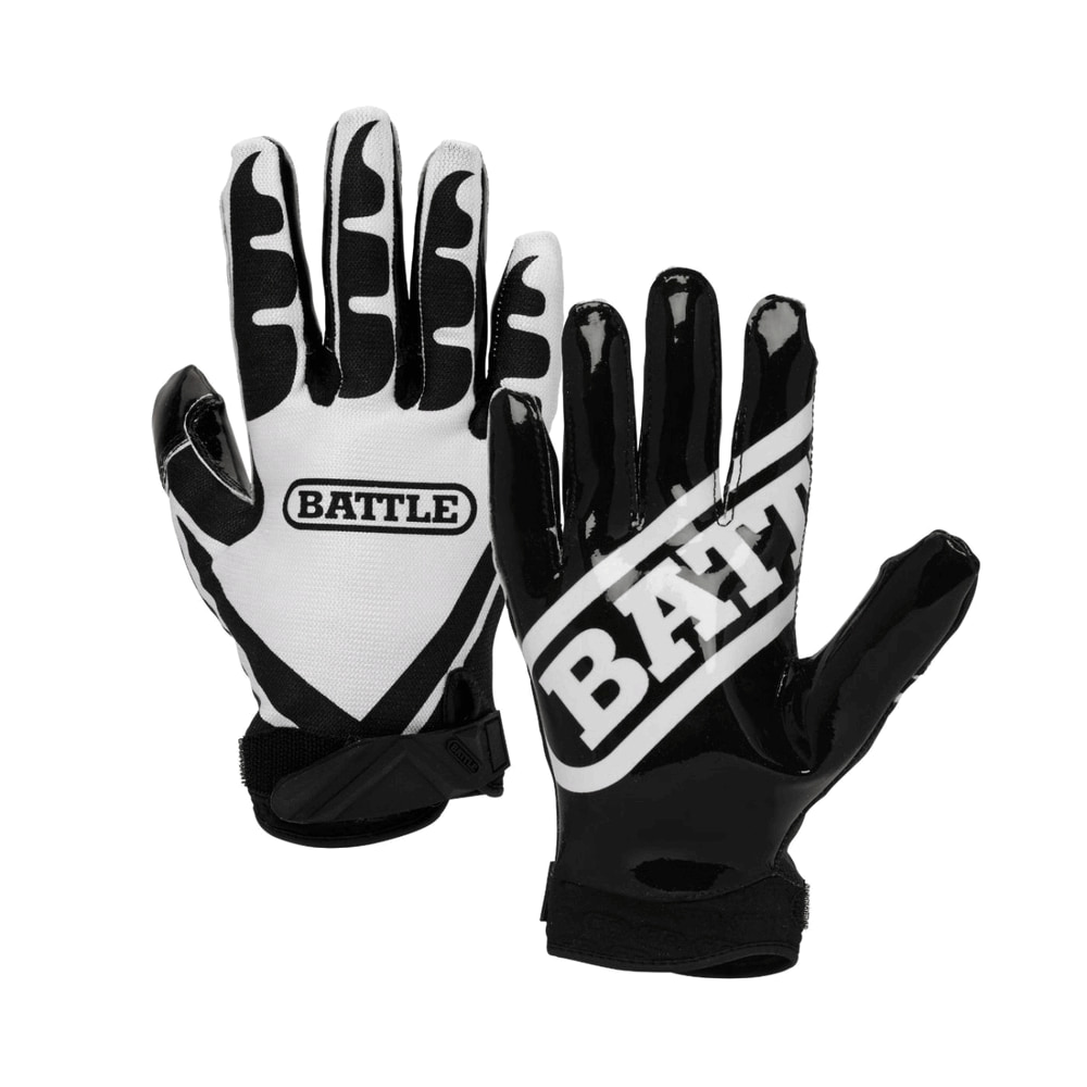 Battle Ultra Stick Football Senior Receiver Gloves Neon Green/Black NEW 