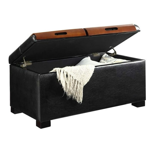 Convenience Concepts Poussette de Table Basse Designs4Comfort en Simili Cuir Noir