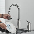 thumbnail image 5 of Brushed Nickel High Arc Kitchen Faucet Pull Down Pull Out 3 Holes Single Handle with Soap Dispenser Mixer Tap, 5 of 8