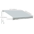 thumbnail image 3 of Outsunny 12' x 8' Retractable Awning Patio Awnings Sun Shade Shelter with Manual Crank Handle, UV & Water-Resistant Fabric and Aluminum Frame for Deck Balcony Yard, Grey, 3 of 10
