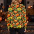 thumbnail image 7 of Halloween Cardigan for Women Funny Halloween Pumpkin Womens Cardigan Sweaters Knit Button Down Cropped Long Sleeve Fall Trendy Comfy Cardigan Outwear Yellow 4XL, 7 of 7